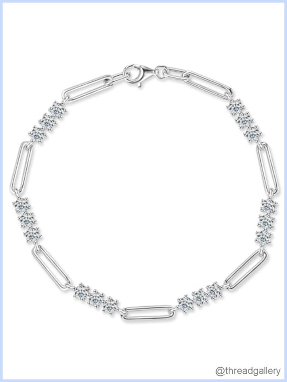 Moissanite Tennis Bracelet Sterling Silver 3mm 1.8ct D Color VVS1